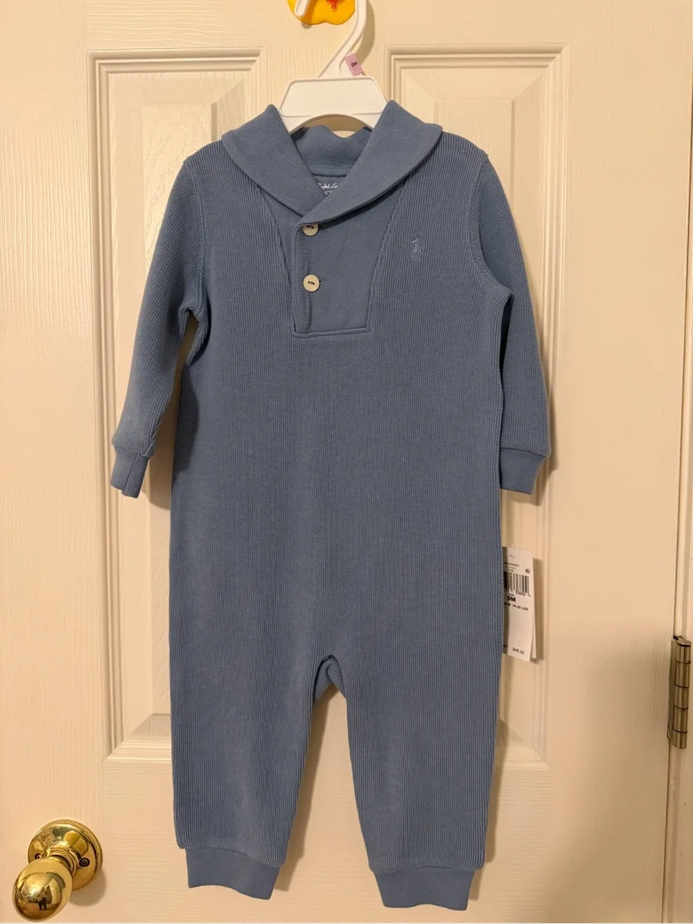 Ralph Lauren Baby Blue One-Piece Knit Romper